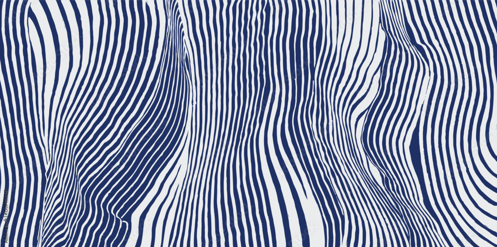 Distorted optical stripes abstract brush lines pattern, Japanese folk, ethnic hand drawn, block print texture background in white and blue, simple graphic for textile, carpet, Distorted optical stripes abstract brush lines pattern, Japanese folk, ethnic hand drawn, block print texture background in white and blue, simple graphic for textile, carpet,
