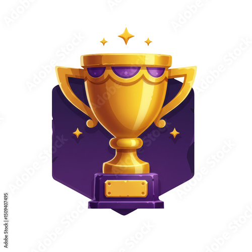 Game UI Trophy Icon – Isolated High-Quality PNG with Transparent Background – Perfect for Victory Screens, Achievements, Rewards, and Ranking Systems in Gaming Interfaces and HUD Designs
