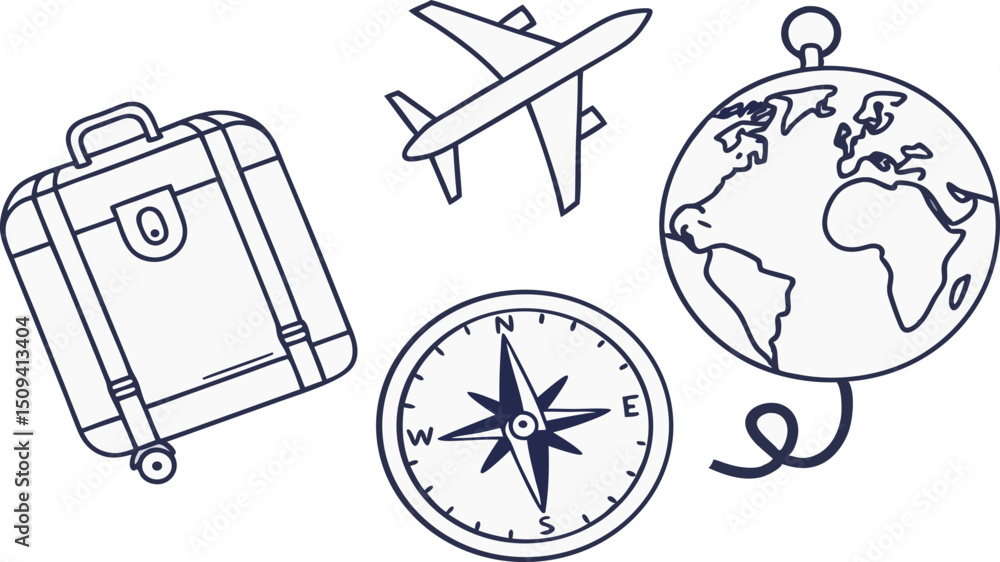 hand drawn vector illustration of a set of icons hand drawn vector illustration of a set of icons