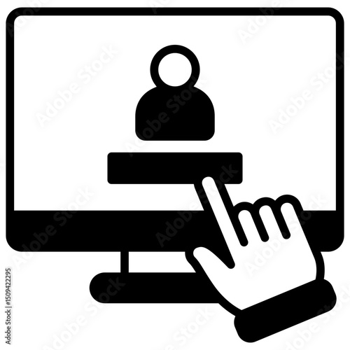 Access Control glyph, mini illustration icon. use for modern concept, print, UI, UX kit, web and app development. Vector related to account management, ecommerce, banking and finance.