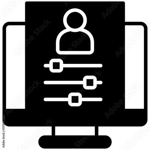 Admin Panel glyph, mini illustration icon. use for modern concept, print, UI, UX kit, web and app development. Vector related to account management, ecommerce, banking and finance.