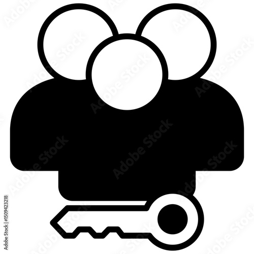 Group Access glyph, mini illustration icon. use for modern concept, print, UI, UX kit, web and app development. Vector related to account management, ecommerce, banking and finance.