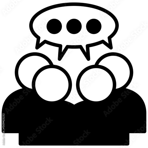 Group Chat glyph, mini illustration icon. use for modern concept, print, UI, UX kit, web and app development. Vector related to account management, ecommerce, banking and finance.