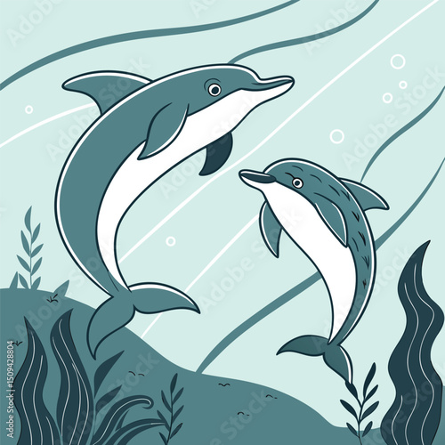 Ad"Dual Dolphins in Harmony – Symbolic Sea Animal Art"

obe Illustrator Artwork