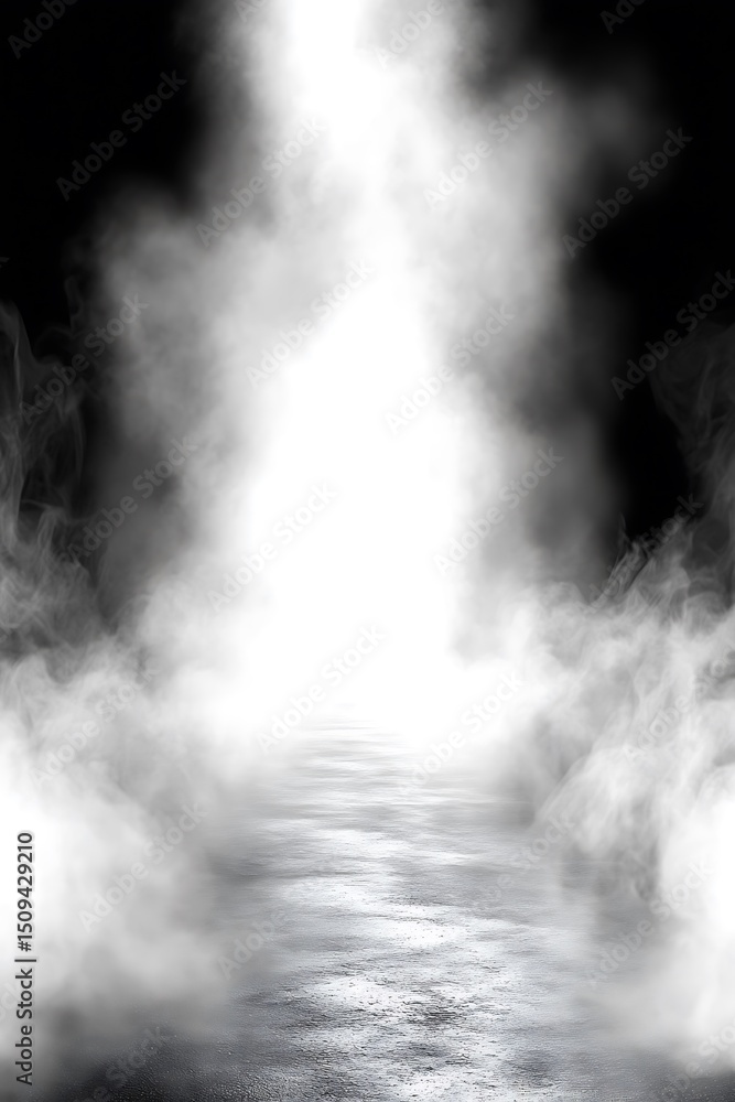 Obraz premium Foggy path, light at end