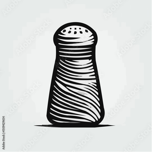 Classic salt shaker illustration with simple line art design  