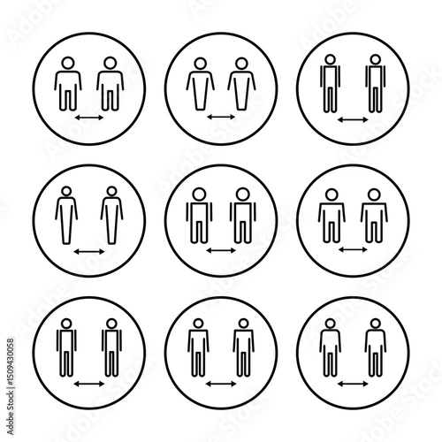 Social distance icon vector. social distancing icon. self quarantine sign