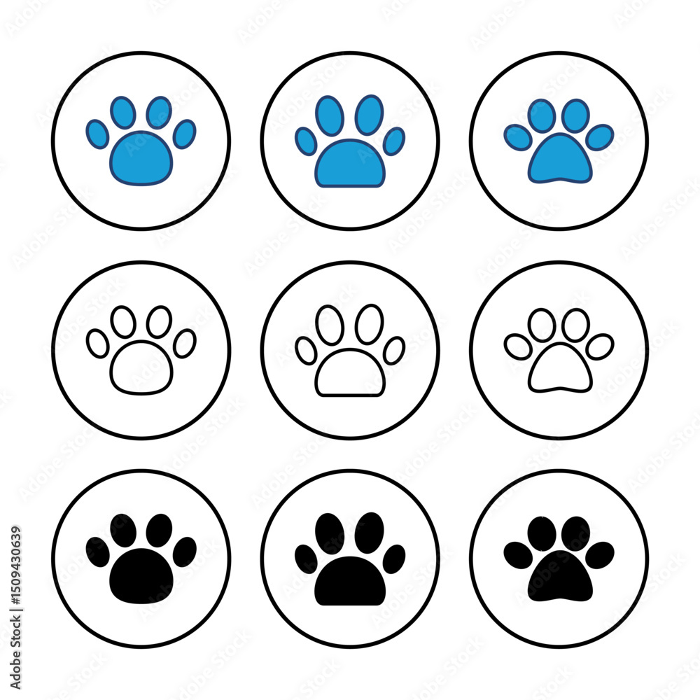 Paw icon vector. paw print icon vector. dog or cat paw Paw icon vector. paw print icon vector. dog or cat paw