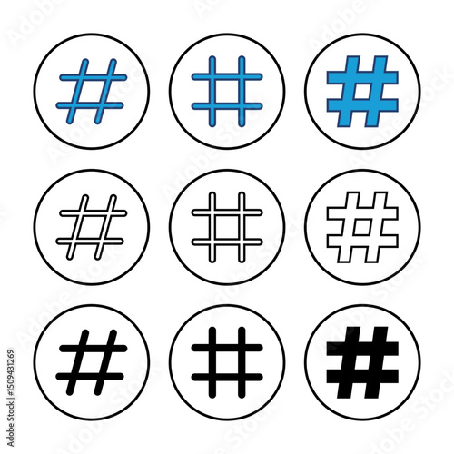 Hashtag icon vector. hashtag symbol