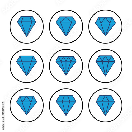 Diamond icon vector. diamond gems vector icon.