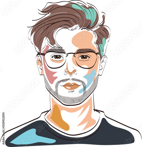 man portrait art painting sketch style