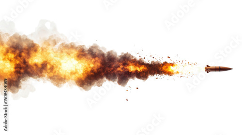 Afterburn effect on white background .