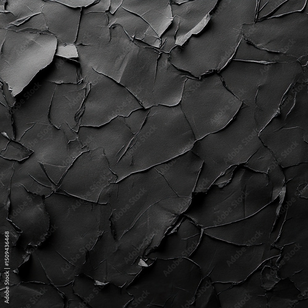 Dark, textured surface with deep cracks Dark, textured surface with deep cracks