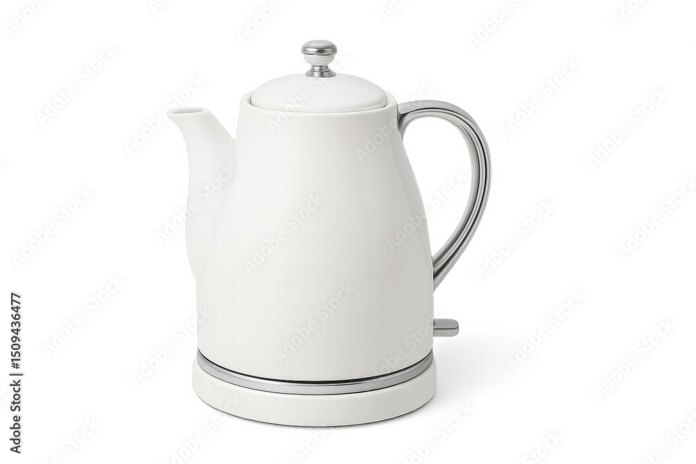 A sleek and modern electric kettle in white, perfect for contemporary kitchens, showcasing elegance and functionality for tea and coffee enthusiasts. A sleek and modern electric kettle in white, perfect for contemporary kitchens, showcasing elegance and functionality for tea and coffee enthusiasts.
