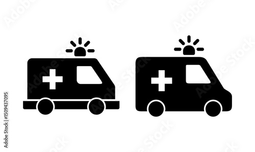 Ambulance icon logo design. ambulance truck sign and symbol. ambulance car