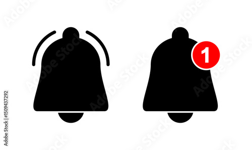 Bell icon logo design. Notification sign and symbol for web site design