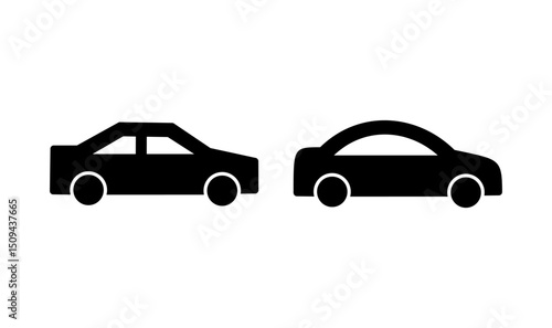 Car icon logo design. car sign and symbol. small sedan