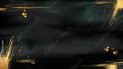 Abstract Black Gold Texture Background Splatter Paint