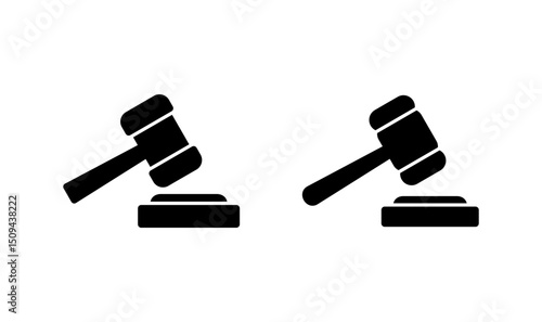 Gavel icon logo design. judge gavel sign and symbol. law icon. auction hammer