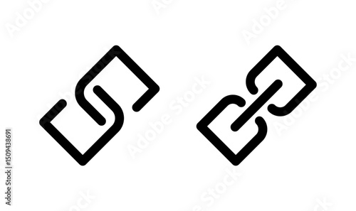 Link icon logo design. Hyperlink chain sign and symbol