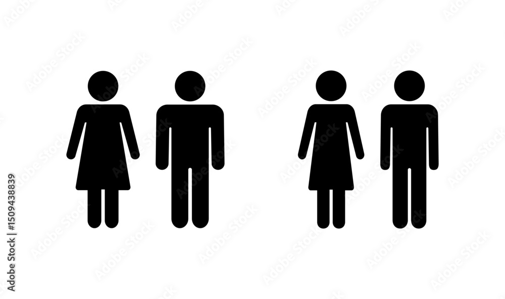 Man and woman icon logo design. male and female sign and symbol. Girls and boys Man and woman icon logo design. male and female sign and symbol. Girls and boys
