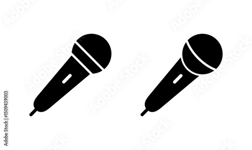 Microphone icon logo design. karaoke sign and symbol