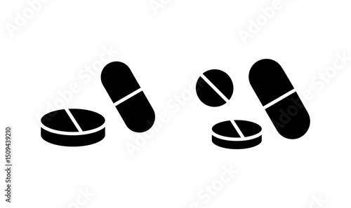 Pills icon logo design. capsule icon. Drug sign and symbol