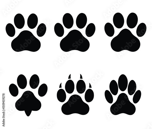 Paw Silhouette Vector Design Template. Paw Illustration on white background