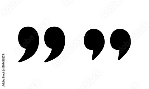 Quote icon logo design. Quotation mark sign and symbol