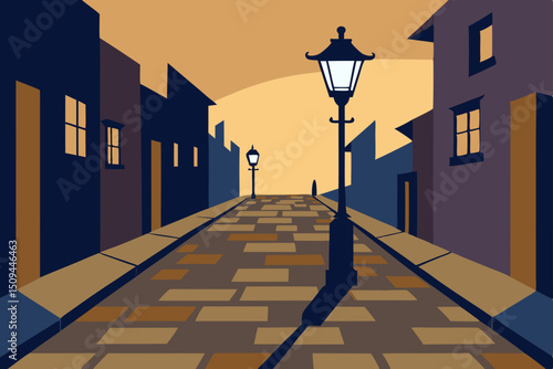 street in the city of night