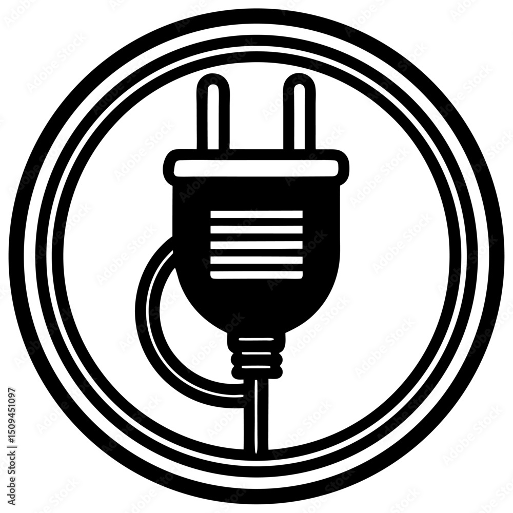 Electrical plug icon power cord energy connection symbol Electrical plug icon power cord energy connection symbol