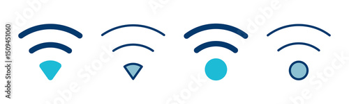 WIFI Icon vector isolated on white background. signal vector icon. Wireless and wifi icon or sign for remote internet access