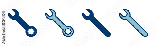wrench icon vector isolated on white background. Wrench vector icon. Spanner symbol