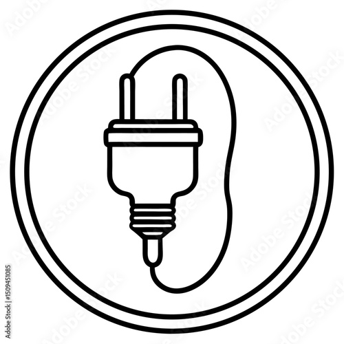 Electrical plug icon energy power cord cable wire