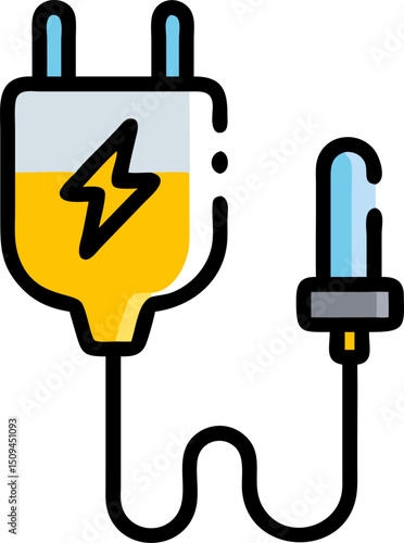 Electric plug charging power energy icon symbol