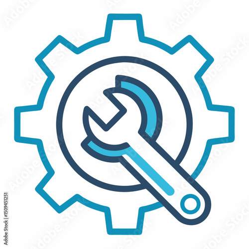 Free Download Gear and wrench icon technical support maintenance repair service - GFXLoad