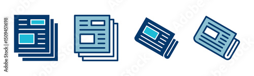 Newspaper icon vector isolated on white background. news paper icon vector