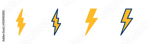 Lightning icon vector isolated on white background. Bolt icon vector. Energy and thunder electric icon