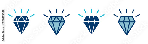 Diamond icon vector isolated on white background. Diamond vector icon. Gemstone symbol