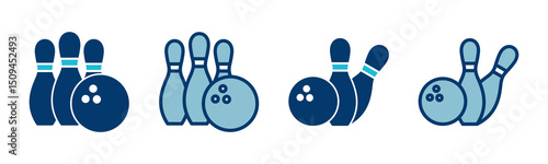 Bowling game Pin Icon vector isolated on white background. Bowling icon, ball and pin