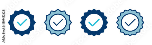 Approved icon vector isolated on white background. Certified Medal Icon vector. check mark