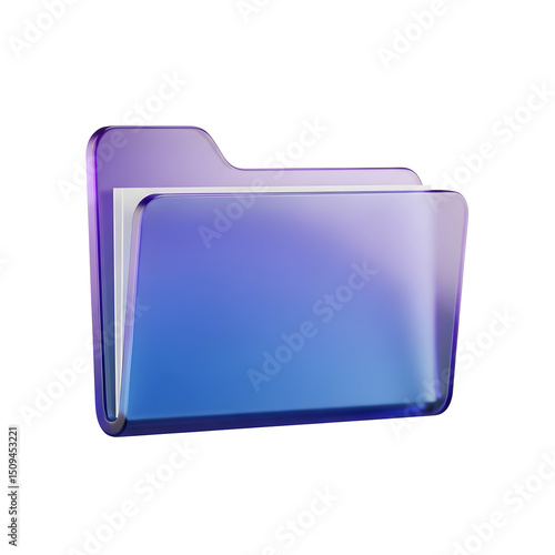 Document Folder Organizer 3D Icon File Storage Data Management Office Supplies