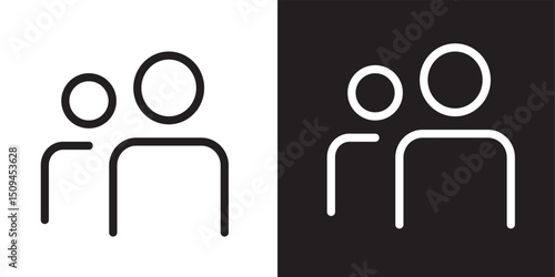 User profile icon set. Set of flat style vector avatar person icons for user profile or login buttons, Group of people icon.