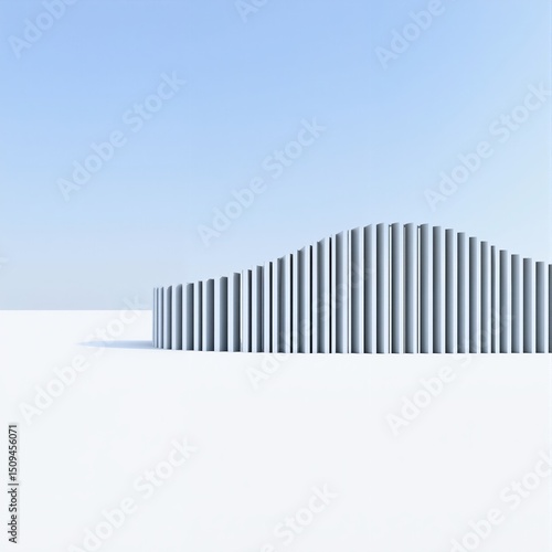 white fence and blue sky