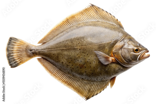 Freshwater flounder fish isolated on transparent background