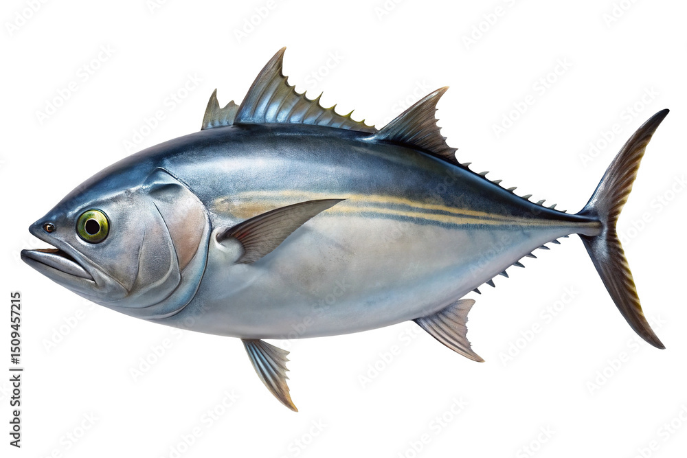 Fototapeta premium Detailed albacore tuna illustration isolated on transparent background