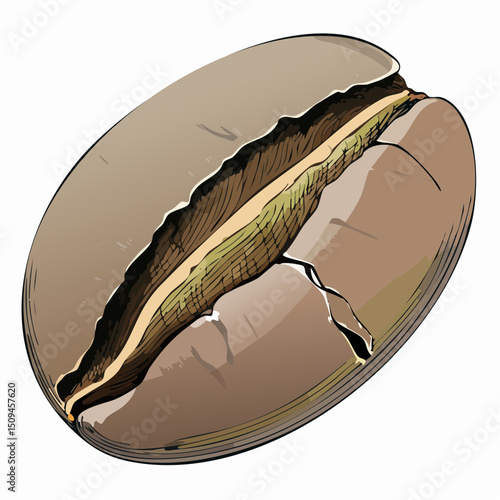 Vintage Scientific Illustration Firefly Coffee Bean Vector Graphic