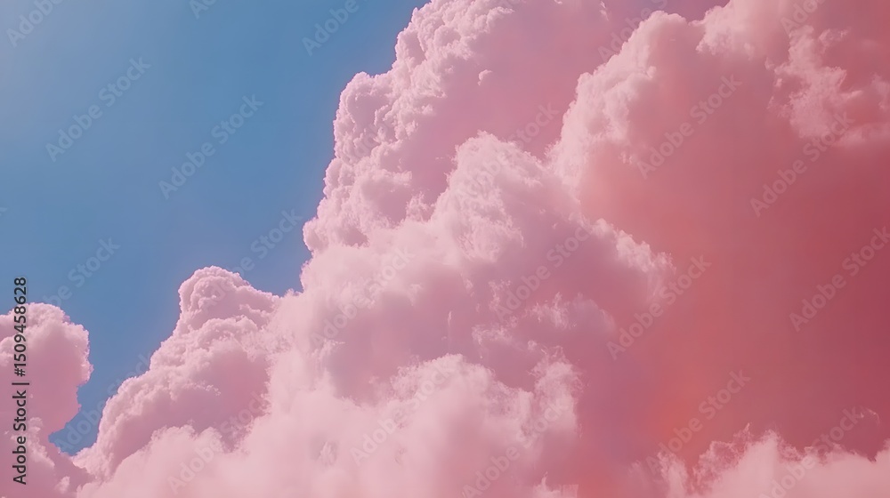 Pink Fluffy Clouds Dreamy Sky Background Pastel Colors Pink Fluffy Clouds Dreamy Sky Background Pastel Colors