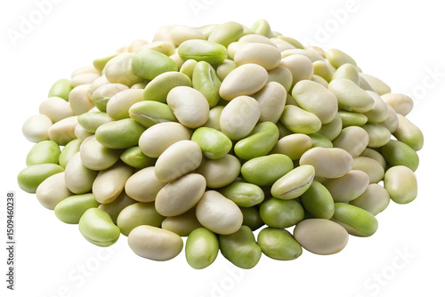 Pile of fresh lima beans isolated on transparent background