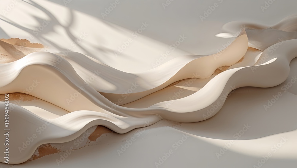 Obraz premium Abstract white wave pattern with light